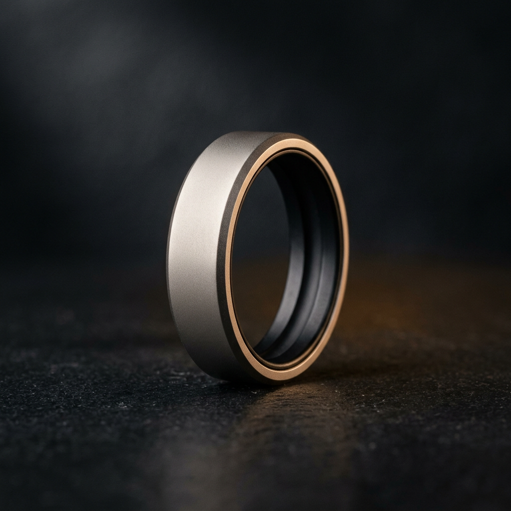 Echo smart ring in warm silver titanium
